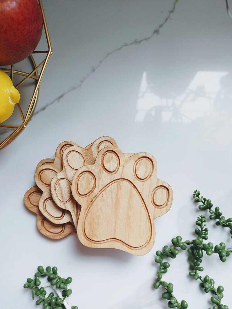 Dog Wood Coasters, Mother's Day Presents, Set of 4