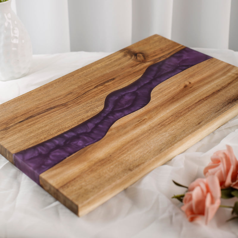 Personalized Teakwood CheeseBoard with Food Safe Colored Resin, Wedding Anniversary Birthday Bridal Christmas Gifts