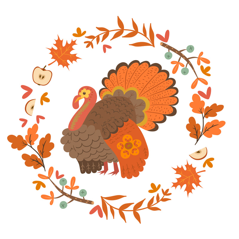 Autumn Wreath Turkey PNG Clipart