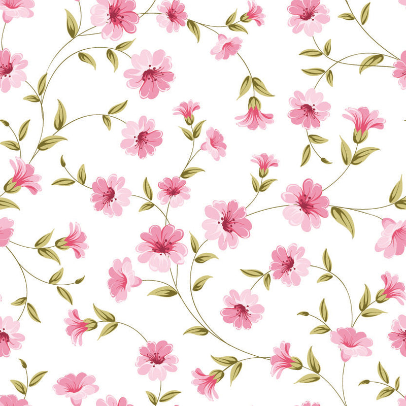 Botanical Seamless Blooming Flower Pattern