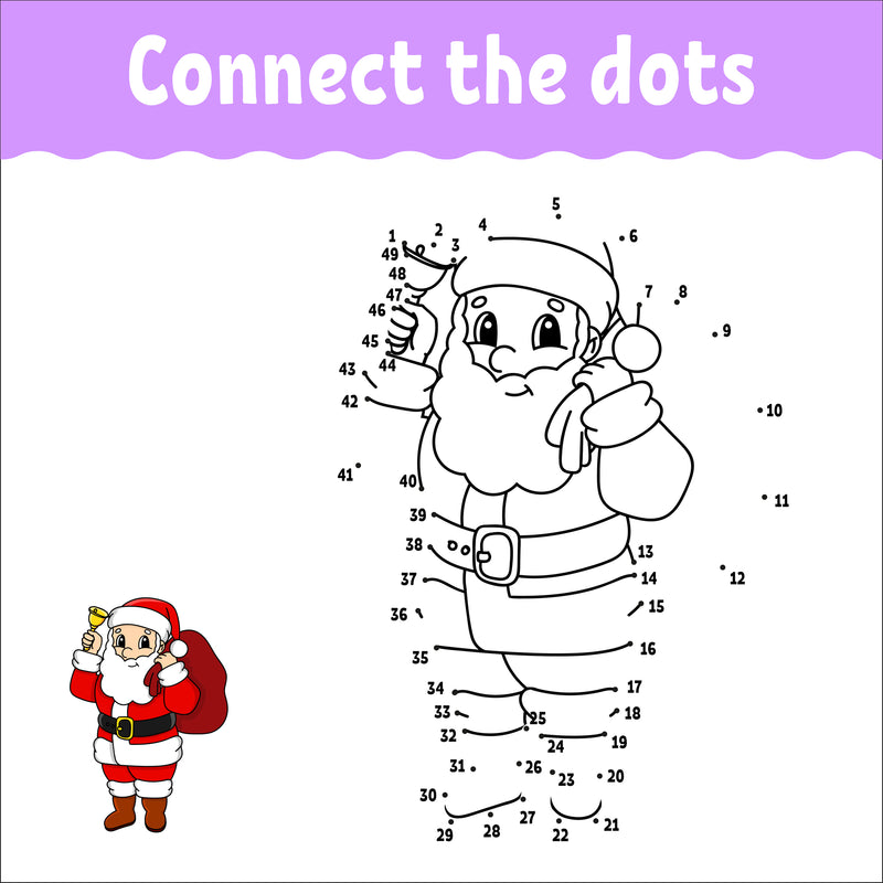 Christmas Santa Connect the dots - Free Download