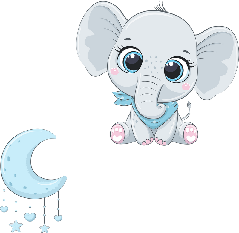 Cute Elephant Baby Boy PNG Clipart