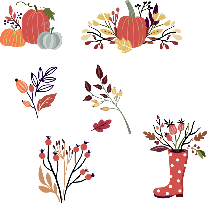 Fall Elements Set PNG Clipart