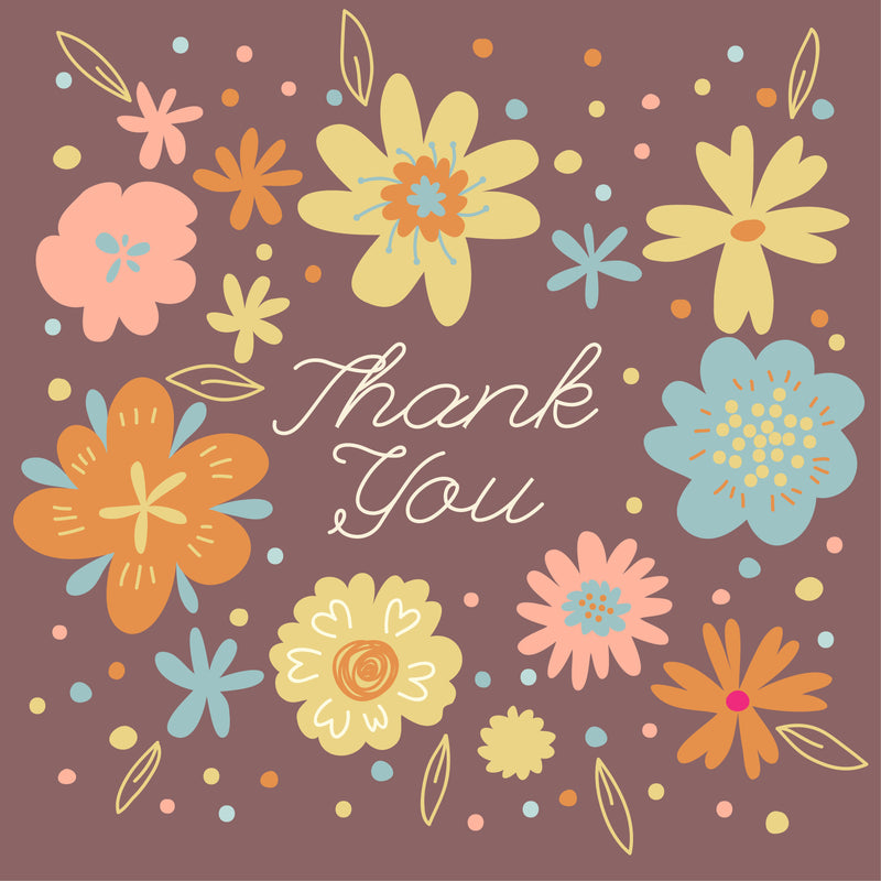 Floral Wreath Thank You Card - Free Download