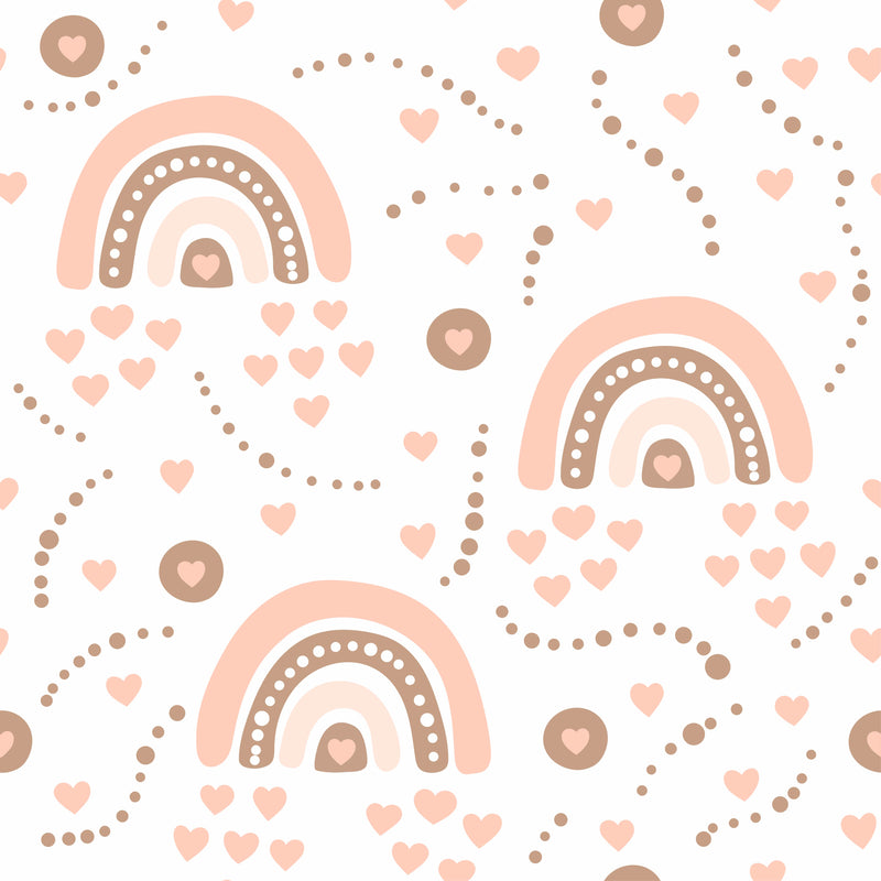 Hearts in the Sky Pastel Seamless Wallpaper