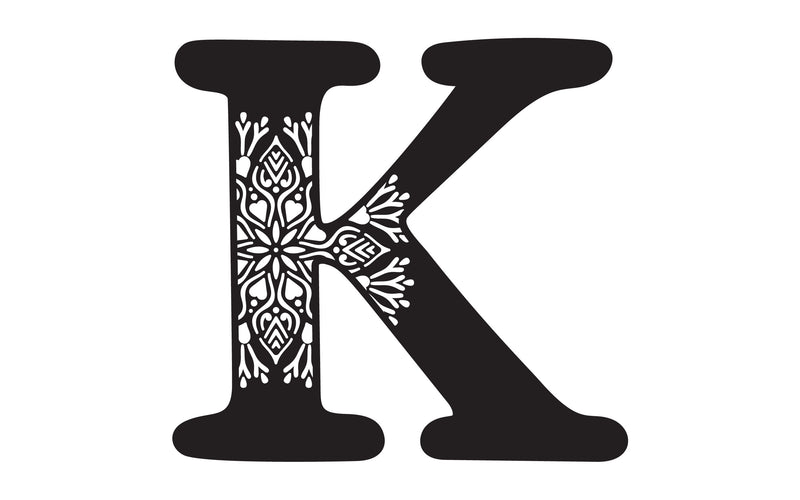 SVG File - K Initial Laser Cut