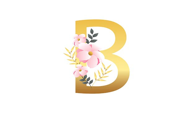 FREE Gold Floral Initial - B