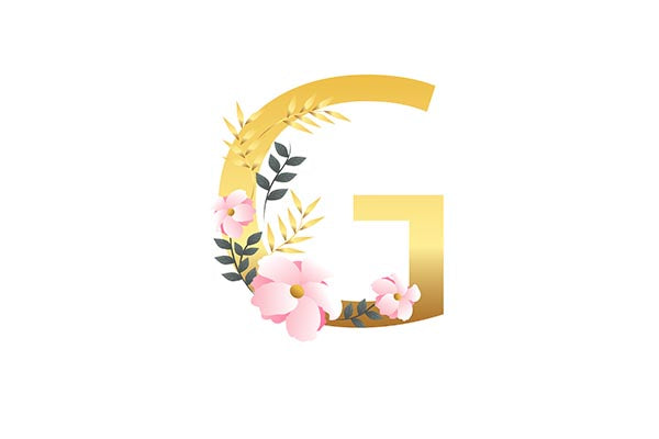 FREE Gold Floral Initial - G