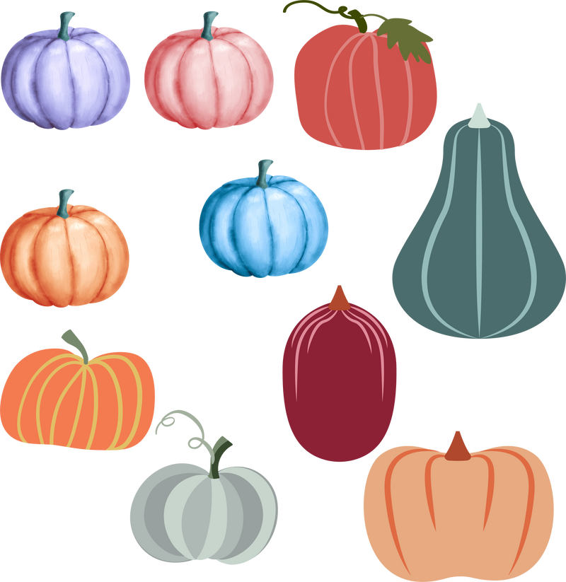 Pumpkins Set PNG Clipart