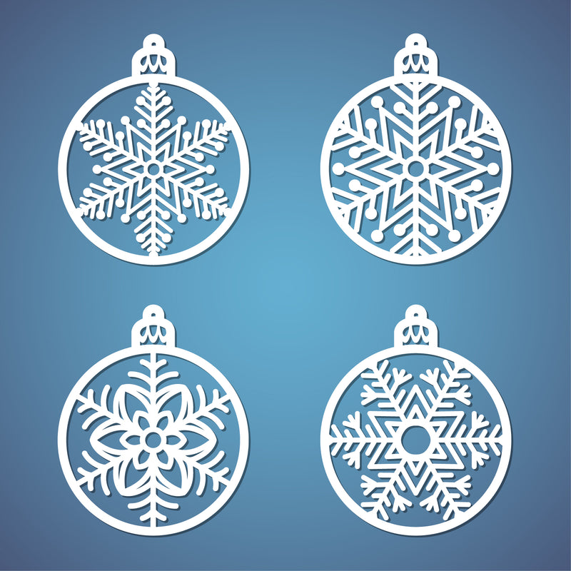 SVG File - Christmas Snowflake Ball Decoration Cut Set