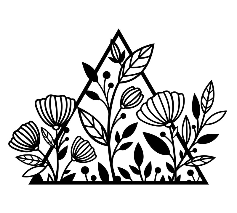 SVG File - Floral Triangle Cut
