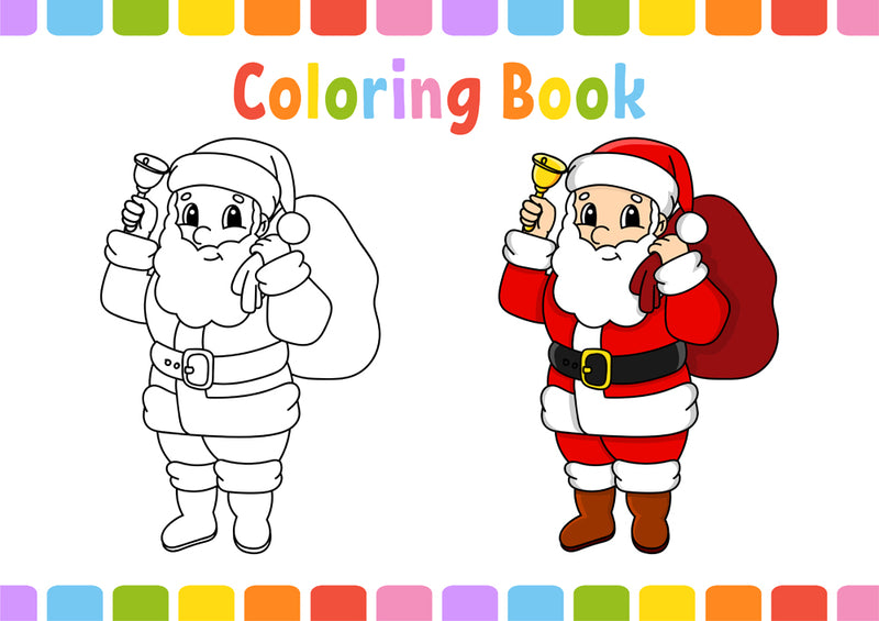 Santa Christmas Coloring Page - Free Download