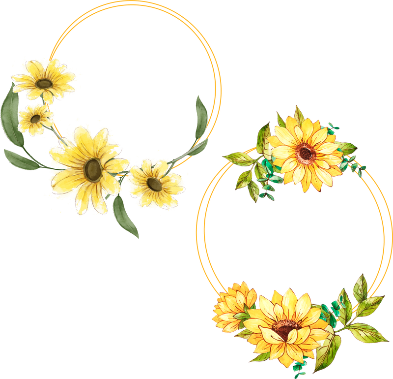 Sunflower Wreath PNG Clipart