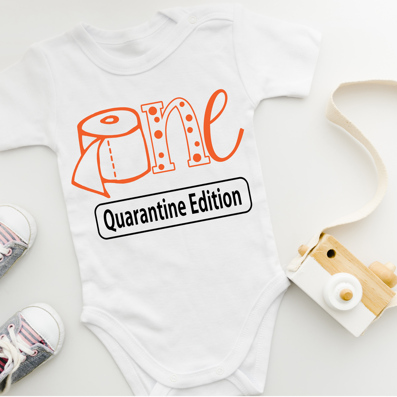 Funny First Birthday Shirt Quarantine Edition - Orange