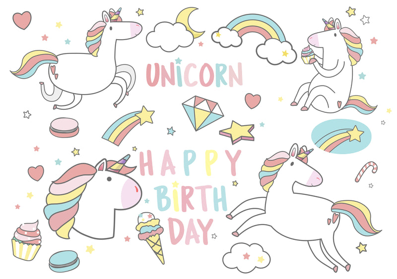 Unicorn First Birthday Card