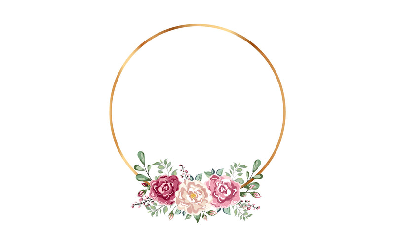 Premium Gold Circle Wreath Clipart