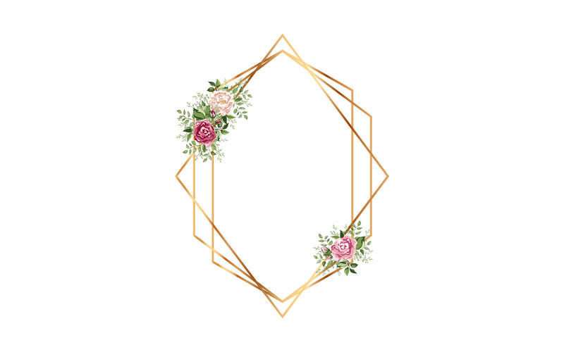 Premium Gold Geometric Wreath Clipart