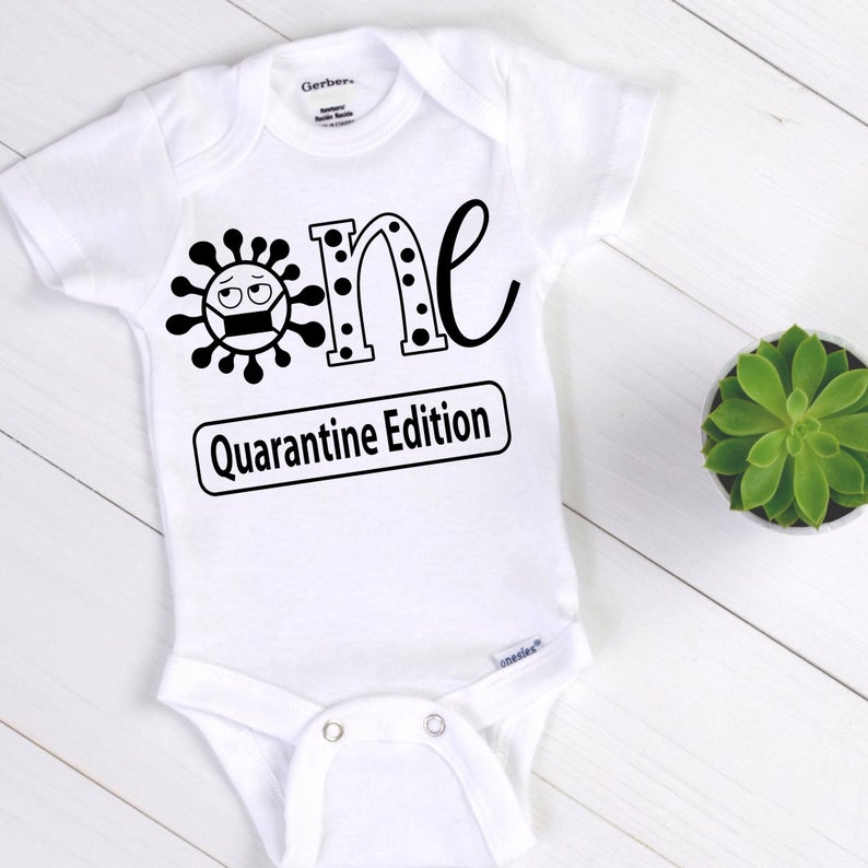 Funny First Birthday Shirt Quarantine Edition - Black