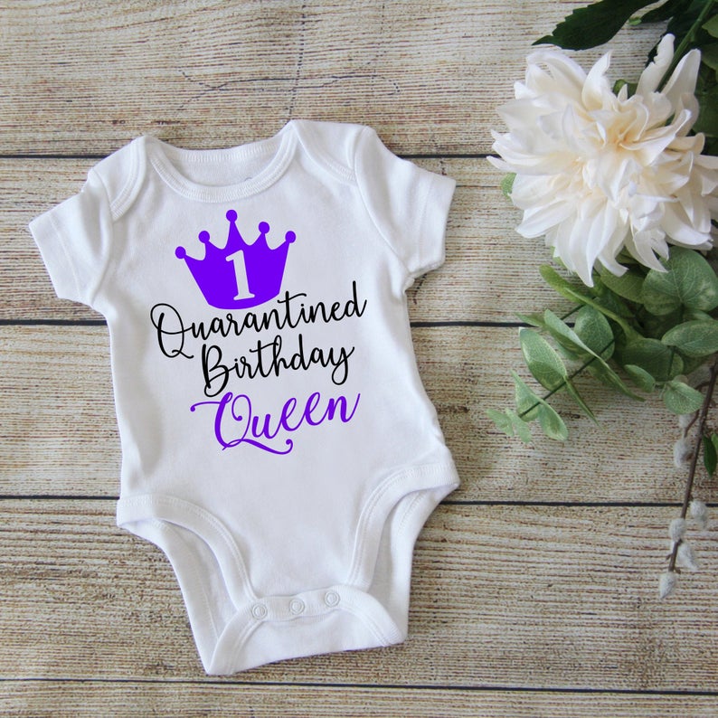 First Birthday Quarantined Queen Shirt - Purple