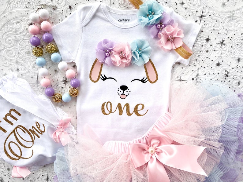 Puppy Dog One Pastel Rainbow Outfit