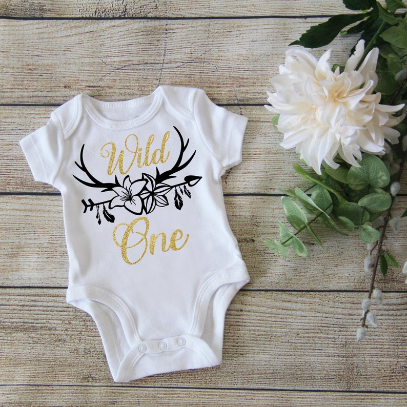 Wild One First Birthday Baby Girl Shirt