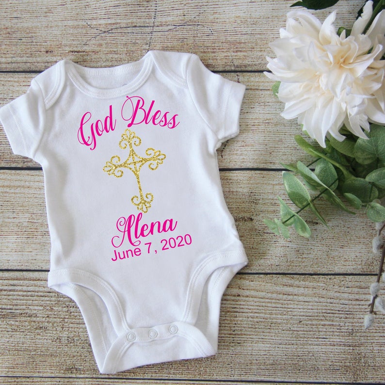 Personalized Baby Girl Baptism Outfit | Christening Shirt