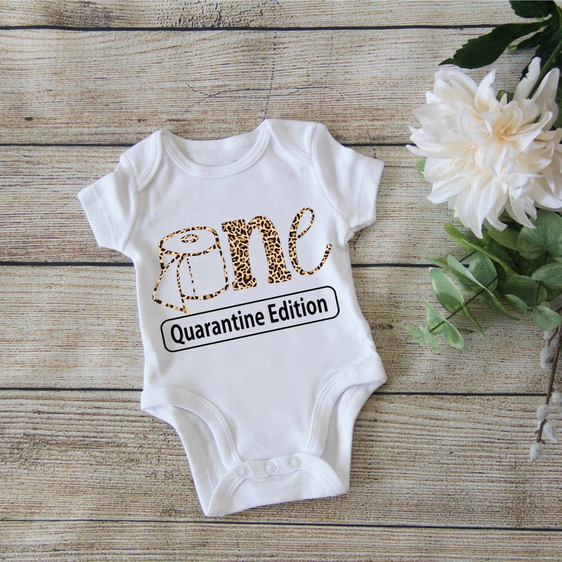 Funny First Birthday Shirt Quarantine Edition | Leopard Design