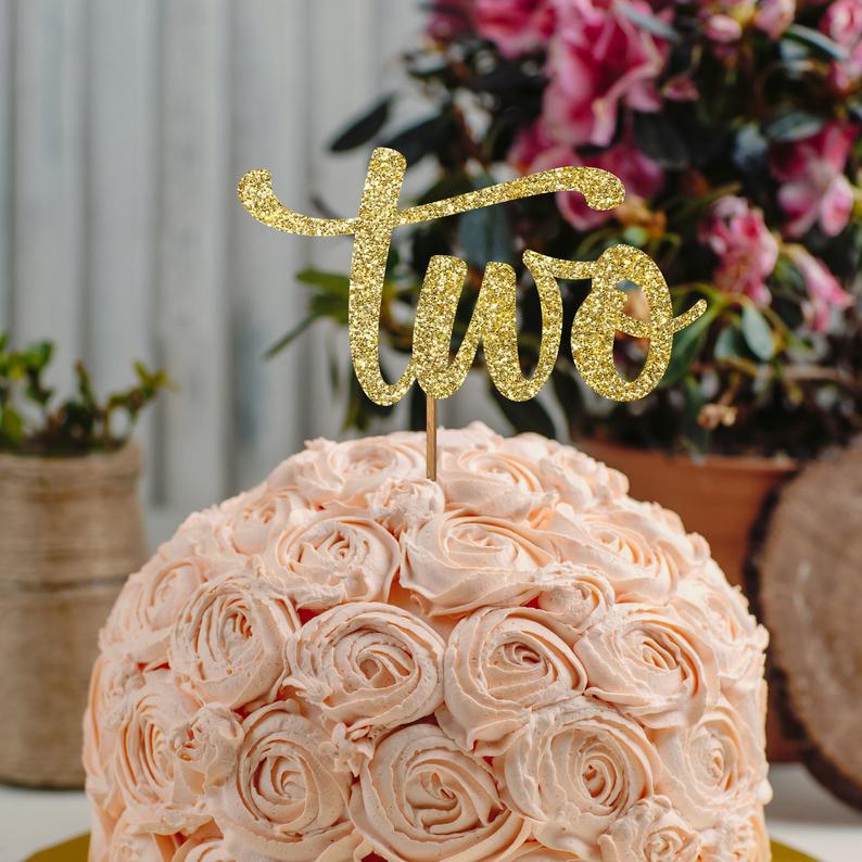 Gold Two Cake Topper