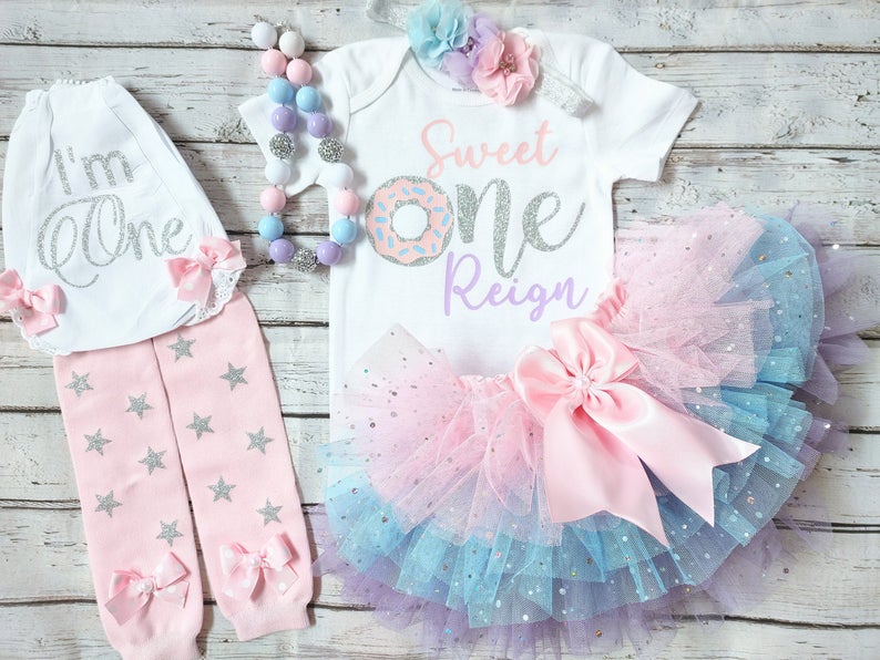 Sweet Donut One Sparkle Tutu Outfit | Personalized