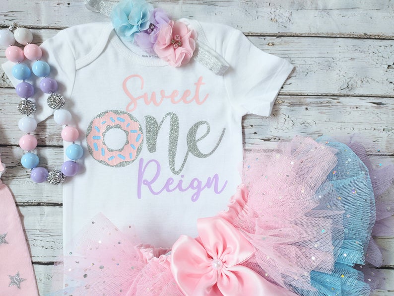 Sweet Donut One Sparkle Tutu Outfit | Personalized