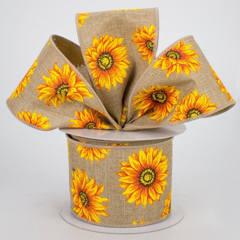 Sunflower Wired Edge Ribbon Party Decor