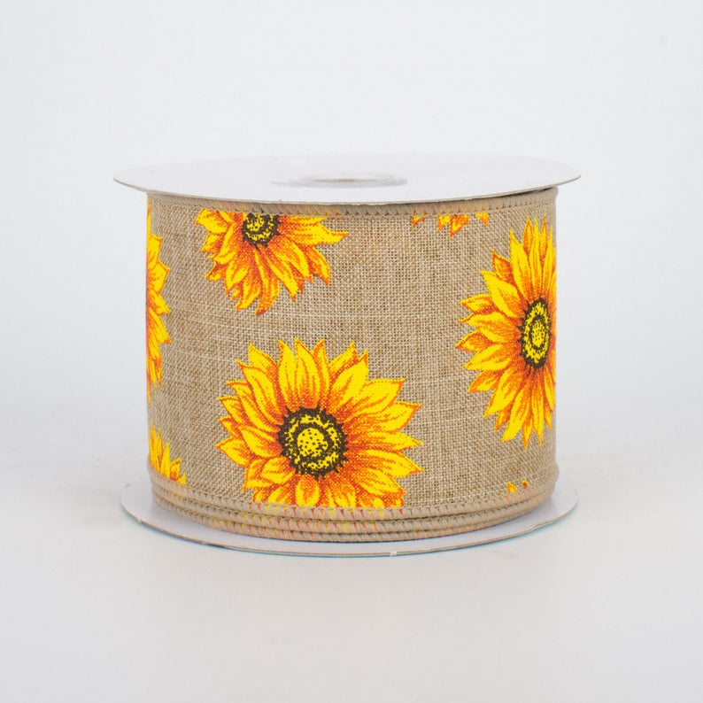 Sunflower Wired Edge Ribbon Party Decor