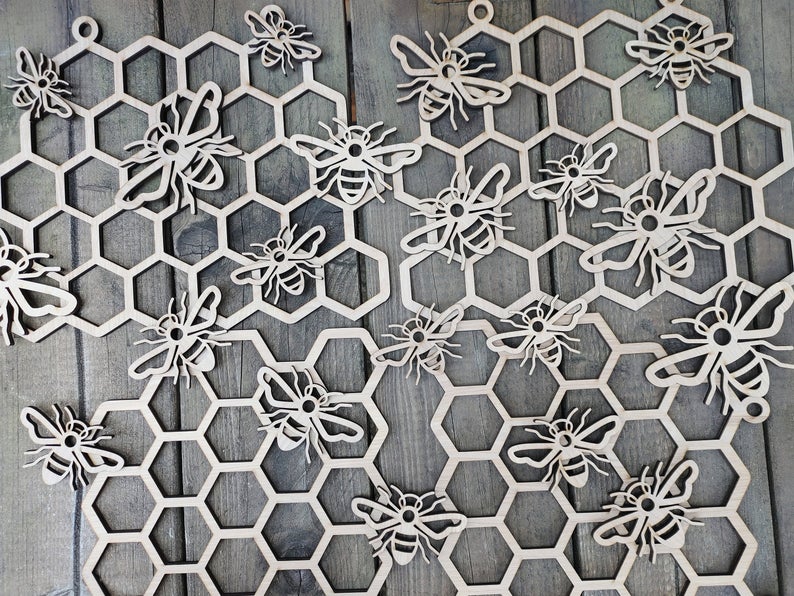 Bee Honeycomb Cutouts Decor Gift