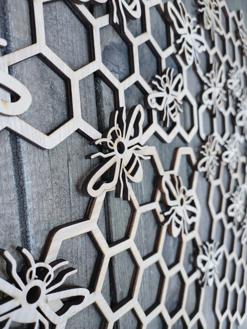 Bee Honeycomb Cutouts Decor Gift