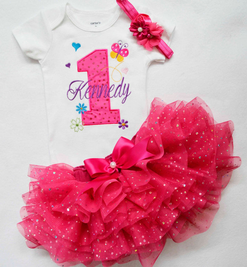 Sparkle Butterfly Floral Outfit | Personalized