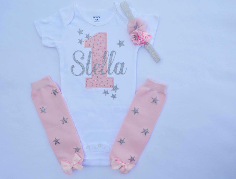 Twinkle Twinkle Little Star Pink Silver Set | Personalized