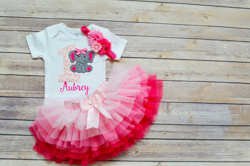 Elephant Pink Ombre Outfit | Personalized