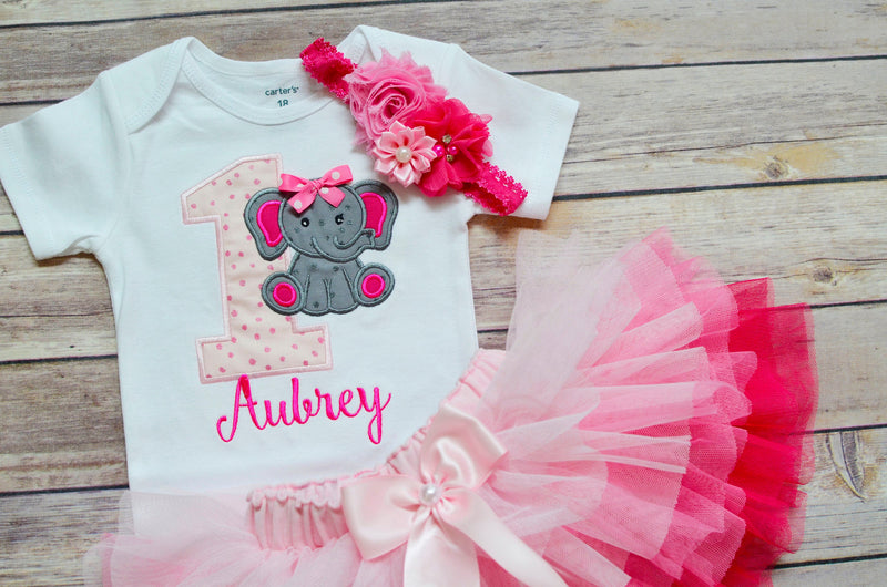 Elephant Pink Ombre Outfit | Personalized