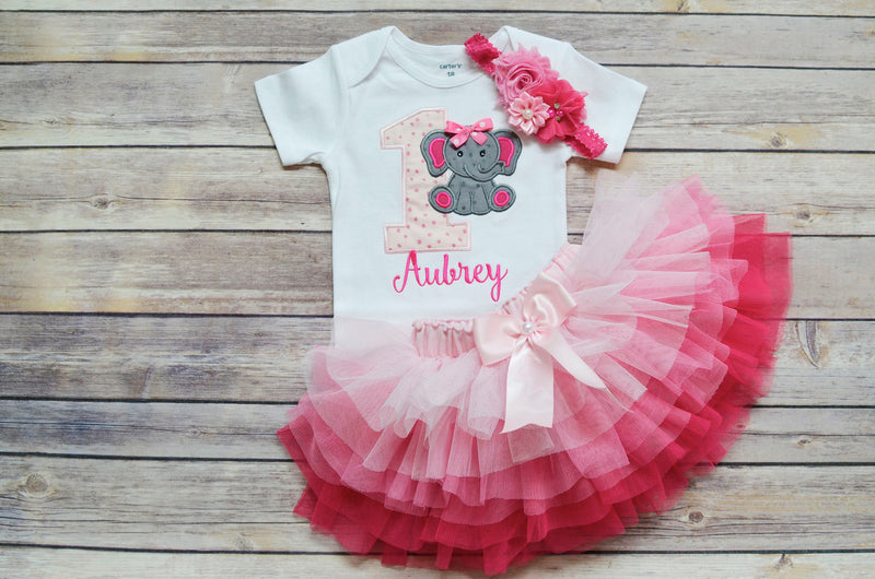 Elephant Pink Ombre Outfit | Personalized