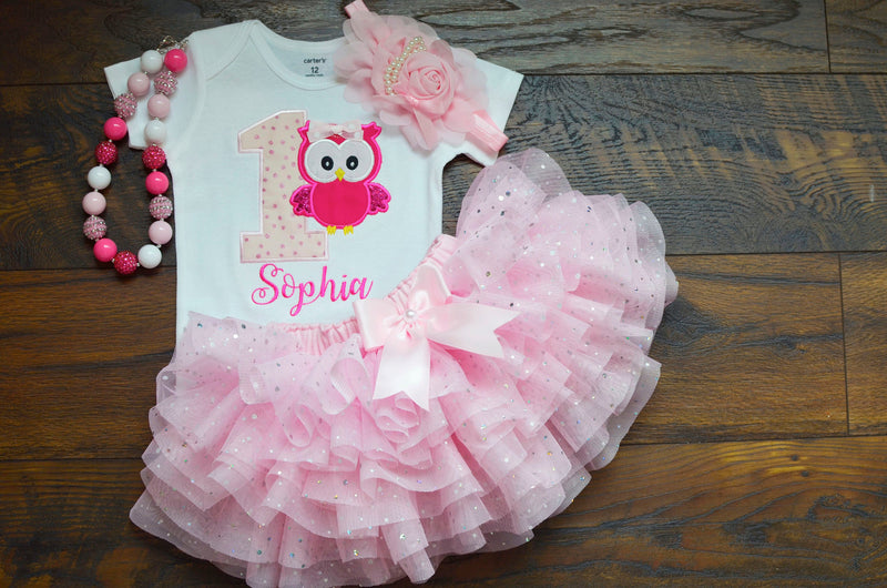 Sparkle Pink Owl Outfit | Personalized