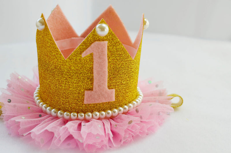 Princess Pink Gold Outfit with Crown | Personalized