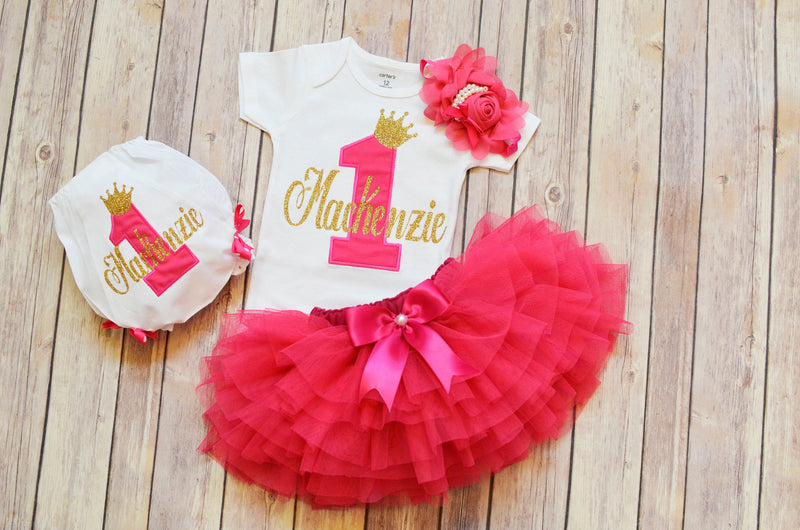 Princess Hot Pink Gold Outfit | Personalized