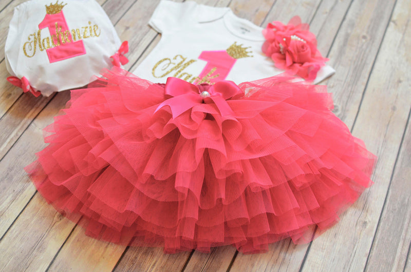 Princess Hot Pink Gold Outfit | Personalized