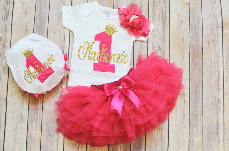 Princess Hot Pink Gold Outfit | Personalized