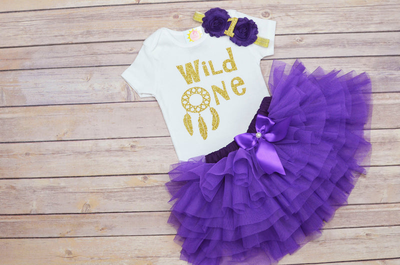 Wild One Purple Gold Outfit | Personalized