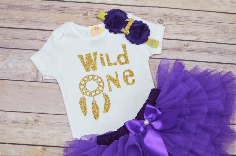 Wild One Purple Gold Outfit | Personalized