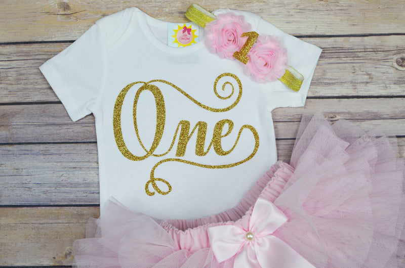 Adorable ONE Pink Gold Outfit