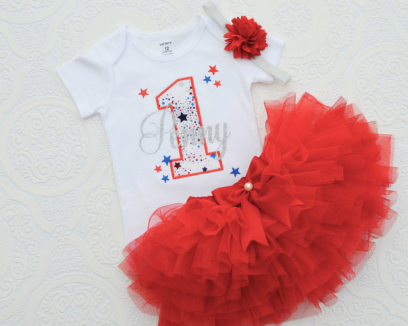 Patriot Baby Girl 4th of July Outfit | Personalized