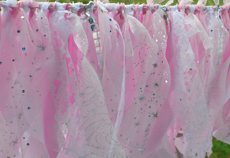 Winter Onederland Birthday High Chair Tutu | Pink Silver Garland