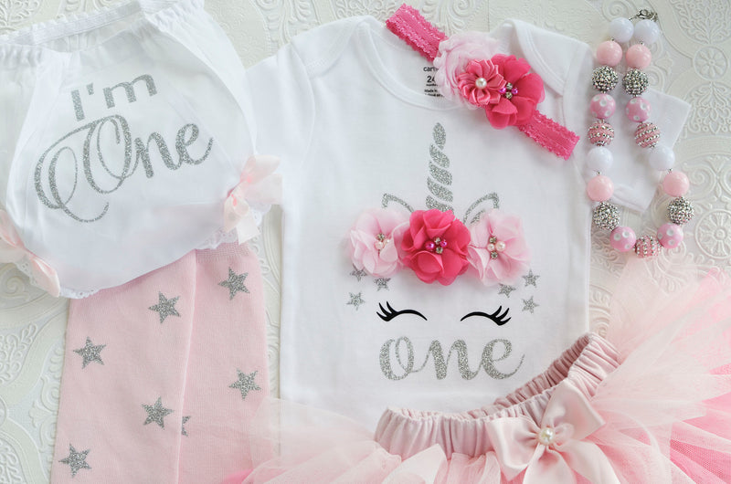 Unicorn One Pink Ombré Silver Outfit